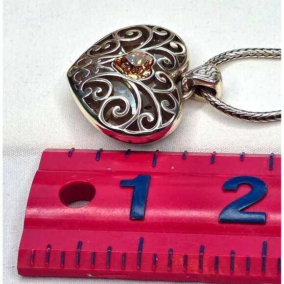 NWT Brighton Sofi Puffy Heart Silver-plated Crystal Necklace - Picture 8 of 12